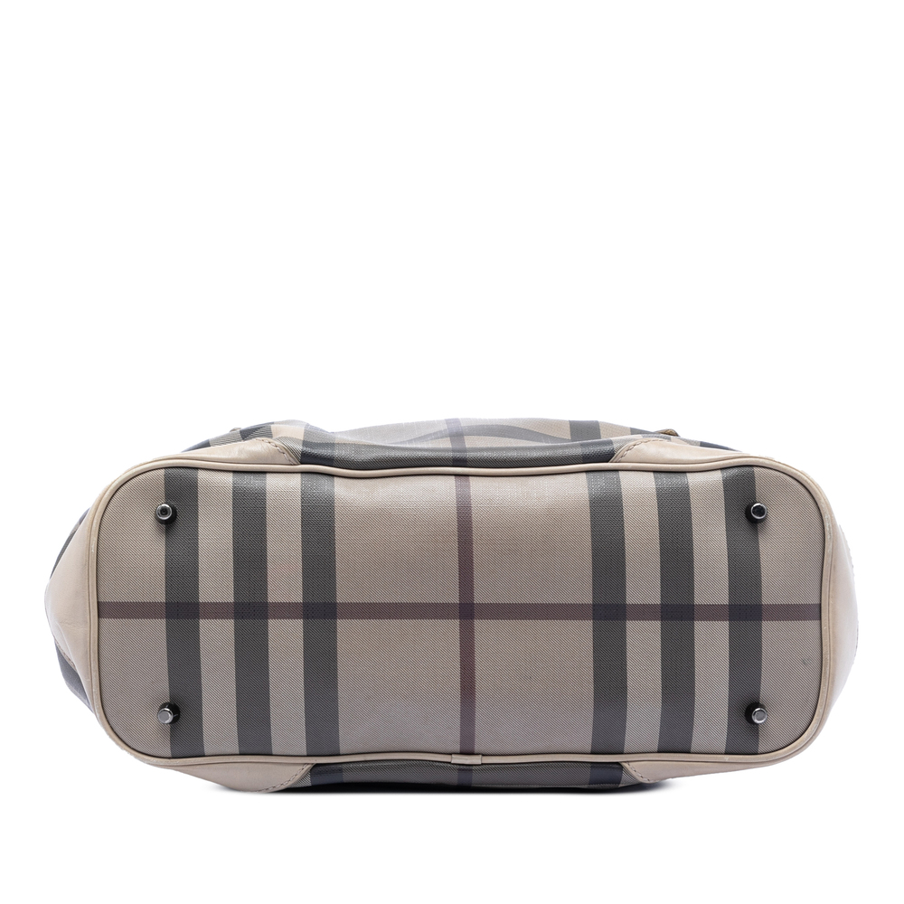Pre-Loved Burberry Smoke Check Coated Canvas Heathcliff Satchel - Picture 3 of 7